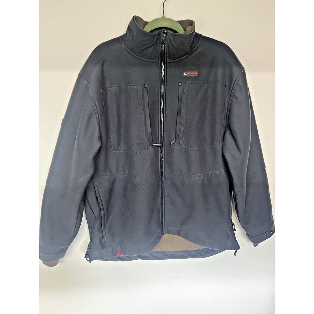 Mossy Oak Fleece Lined Soft Shell Jacket Men's XXL Slate Gray Full Zip Hunting